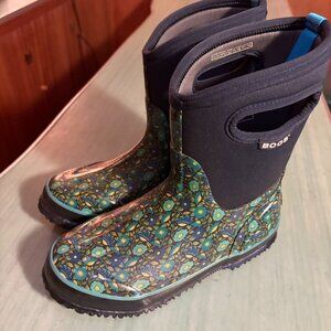Womens Bogs SweatPea Mid Flower Waterproof Rain Boots  Size 7